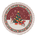 Christmas Tree Skirt Quilted Braided Cotton Conceals Cords