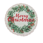 Christmas Tree Skirt Quilted Braided Cotton Conceals Cords