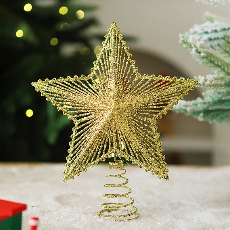Christmas Tree Topper Sparkling Star Warm LED Lights