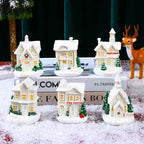 Christmas Village Ceramic Glitter Finish & Integrated LED