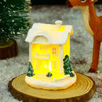 Christmas Village Ceramic Glitter Finish & Integrated LED