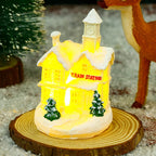 Christmas Village Ceramic Glitter Finish & Integrated LED