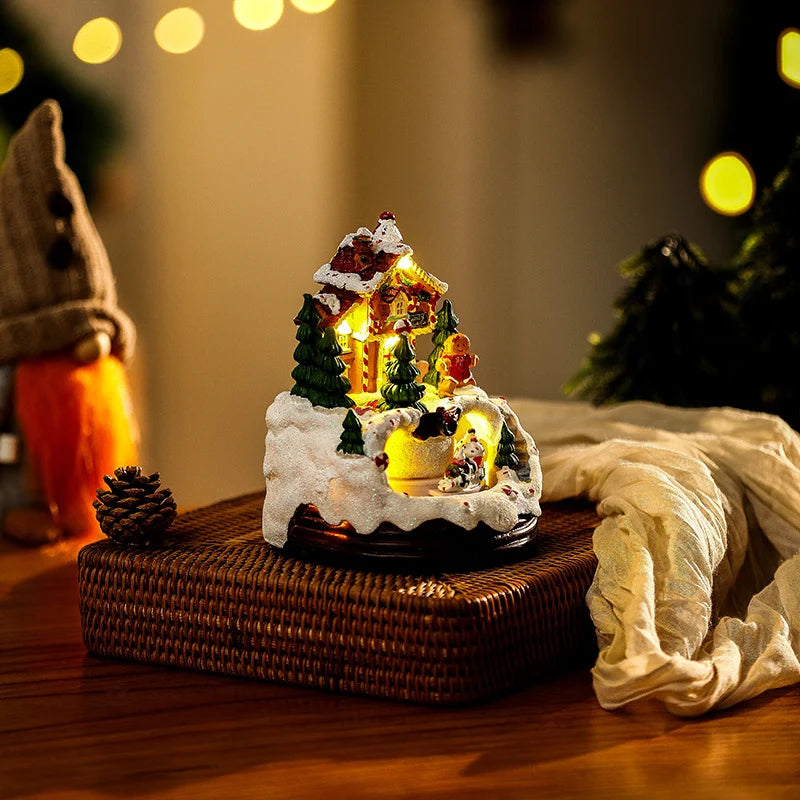 Christmas Village Decoration LED-Lit Polyresin Tabletop