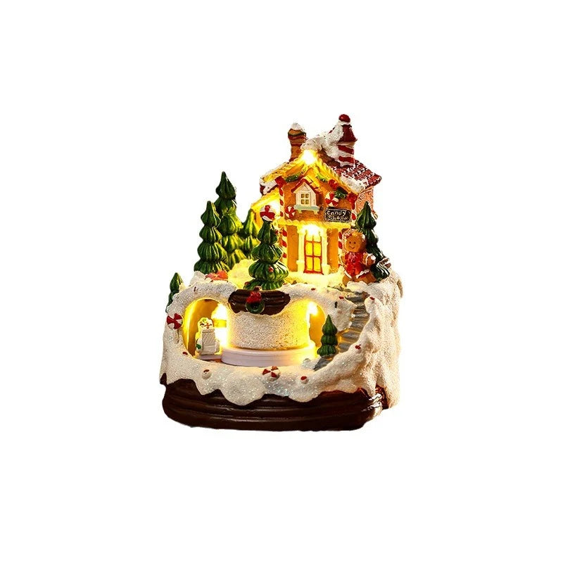 Christmas Village Decoration LED-Lit Polyresin Tabletop