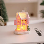 Christmas Village House LED-Lit Frosted Ceramic Tabletop