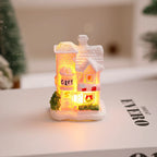Christmas Village House LED-Lit Frosted Ceramic Tabletop