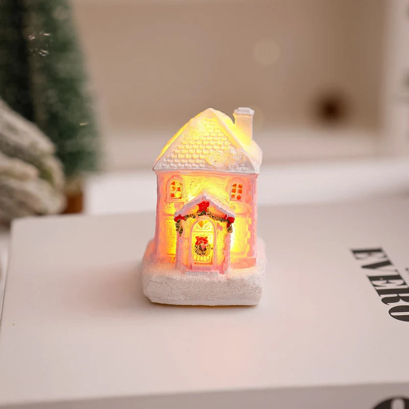 Christmas Village House LED-Lit Frosted Ceramic Tabletop