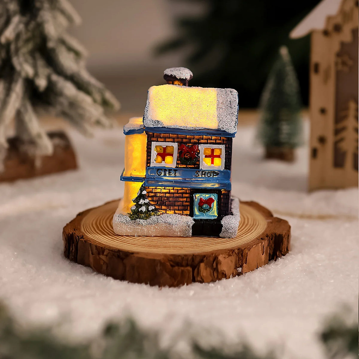 Christmas Village House LED-Lit Tabletop Centerpiece