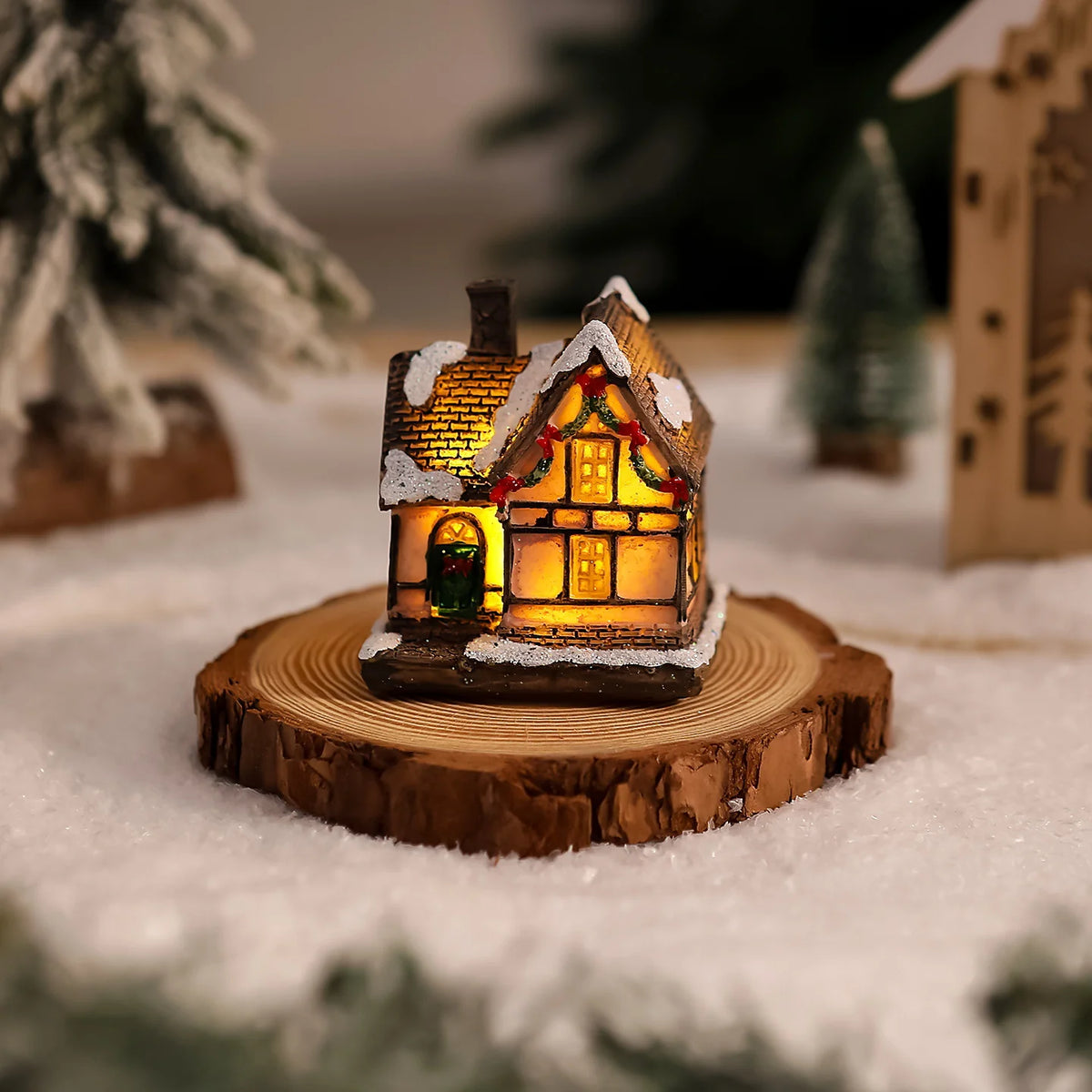 Christmas Village House LED-Lit Tabletop Centerpiece
