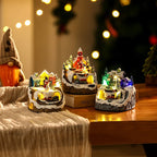 Christmas Village Scene Illuminated Snowman & Handcrafted Details