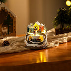 Christmas Village Scene Illuminated Snowman & Handcrafted Details