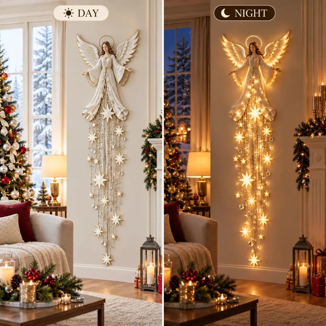 Christmas Wall Light Angel Starfall Warm Golden-White Glow