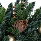 Christmas Wreath 22 Inch Gold Ornaments & Pine Cones