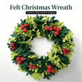 Christmas Wreath Felt Holly & Red Berries Indoor Outdoor