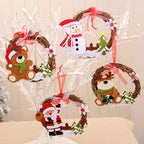 Christmas Wreath Felt Snowman Natural Twig Indoor Outdoor