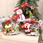 Christmas Wreath Felt Snowman Natural Twig Indoor Outdoor