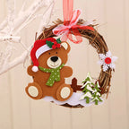 Christmas Wreath Felt Snowman Natural Twig Indoor Outdoor