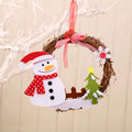 Christmas Wreath Felt Snowman Natural Twig Indoor Outdoor