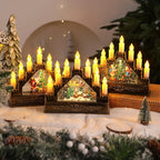 Christmas Wreath LED Lighted Glitter Figurine Accents