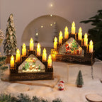 Christmas Wreath LED Lighted Glitter Figurine Accents