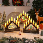 Christmas Wreath LED Lighted Glitter Figurine Accents