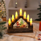 Christmas Wreath LED Lighted Glitter Figurine Accents