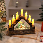 Christmas Wreath LED Lighted Glitter Figurine Accents