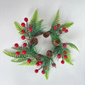 Christmas Wreath Pine Cones & Red Berries Weather-Resistant