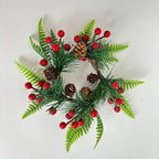 Christmas Wreath Pine Cones & Red Berries Weather Resistant