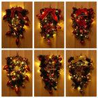 Christmas Wreath Red & Gold Baubles Merry Christmas Sign