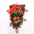 Christmas Wreath Red & Gold Baubles Merry Christmas Sign