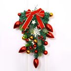 Christmas Wreath Red & Gold Baubles Merry Christmas Sign