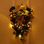 Christmas Wreath Red & Gold Baubles Merry Christmas Sign