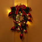 Christmas Wreath Red & Gold Baubles Merry Christmas Sign