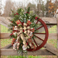 Christmas Wreath Rustic Farmhouse Faux Evergreens & Florals 24 Inch