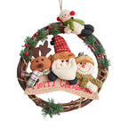 Christmas Wreath Snowman Accents Warm LED Lights Indoor & Outdoor