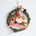 Christmas Wreath Snowman Accents Warm LED Lights Indoor & Outdoor