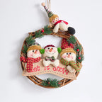 Christmas Wreath Snowman Accents Warm LED Lights Indoor & Outdoor