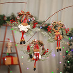 Christmas Wreath Snowman Motif Red Berries Indoor & Outdoor