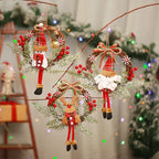 Christmas Wreath Snowman Motif Red Berries Indoor & Outdoor