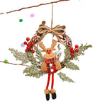 Christmas Wreath Snowman Motif Red Berries Indoor & Outdoor