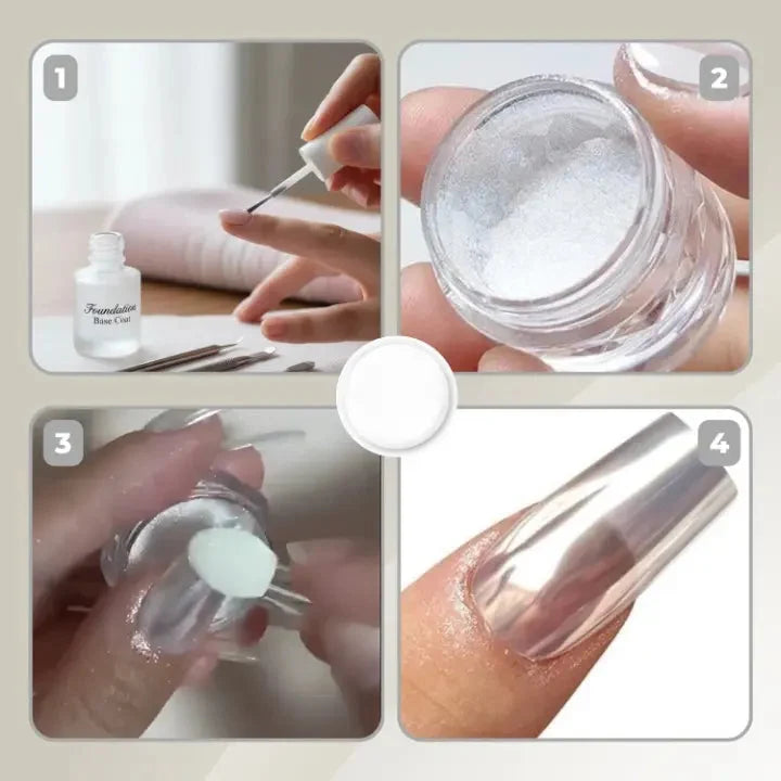 Chrome Nail Powder Mirror-Shiny For Gel, Acrylic & Natural