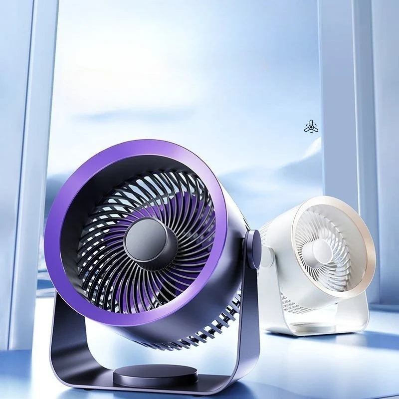 Circulation Fan Rechargeable 4000mAh No-Drill Adhesive Mount