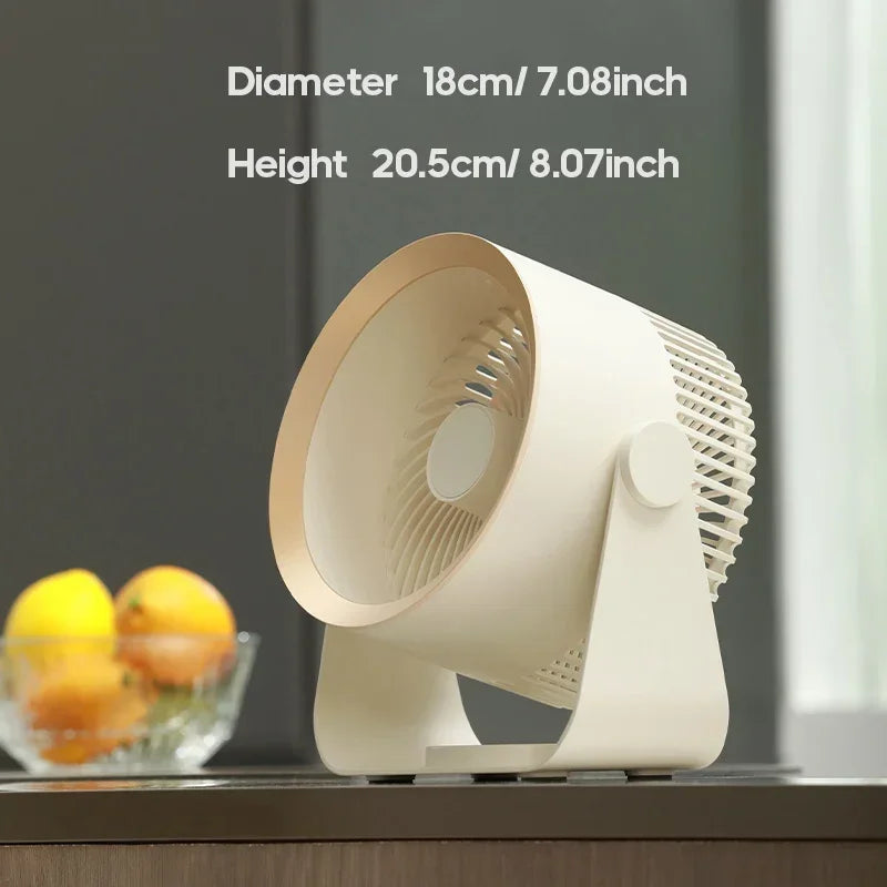Circulation Fan Rechargeable 4000mAh No-Drill Adhesive Mount