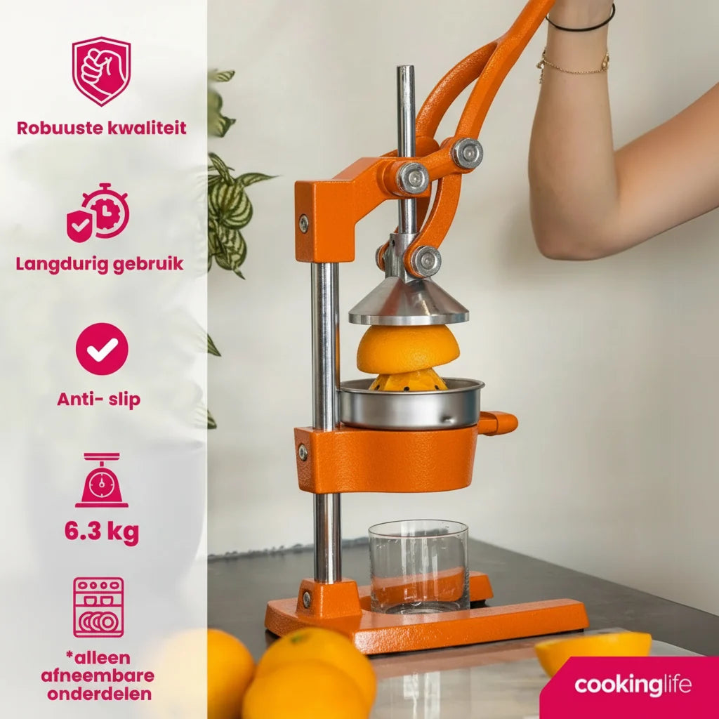 Citrus Press Cast Iron Lever Action Stainless Steel Cone