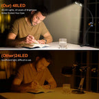 Clamp Desk Lamp 360° Gooseneck Flicker-Free & USB Powered