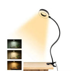 Clamp Desk Lamp 360° Gooseneck Flicker-Free & USB Powered