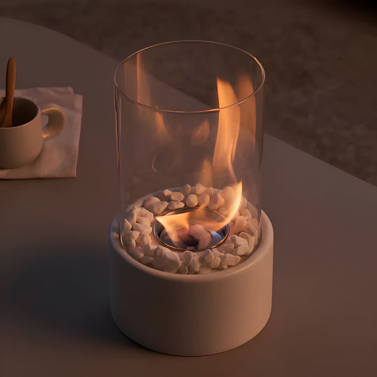 Clean-Burning Portable Glass Tabletop Fire Bowl