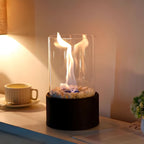 Clean-Burning Portable Glass Tabletop Fire Bowl