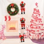 Climbing Santa Figure Weather-Resistant Indoor & Outdoor 12 Inch